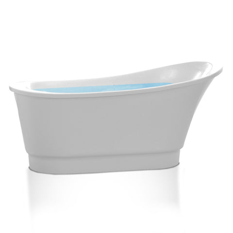 FTAZ095-42C-63 - ANZZI Prima 67 in. Acrylic Soaking Bathtub with Havasu Faucet and Cavalier 1.28 GPF Toilet