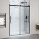 Stellar Series Sliding Frameless Shower Door  with Alcove Shower Base