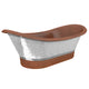 ANZZI Theodosius 68 in. Handmade Copper Double Slipper Flatbottom Non-Whirlpool Bathtub in Polished Antique Copper