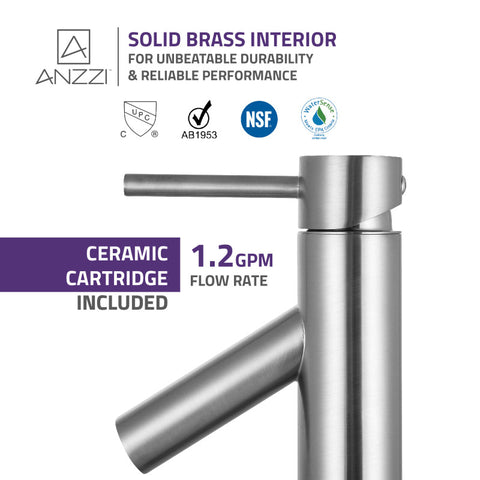 ANZZI Valle Single Hole Single Handle Bathroom Faucet