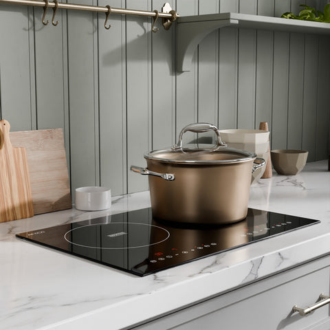 Aurora Series 14 in. 2 Elements Glass Top Induction Cooktop in Black with 1800W, Auto-Off, and Child Safety Lock