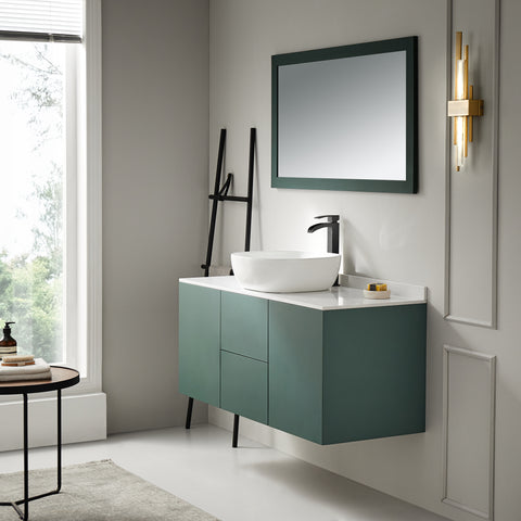 Siena Series 17 in. Ceramic Rounded Vessel Square Bathroom Sink Basin in White