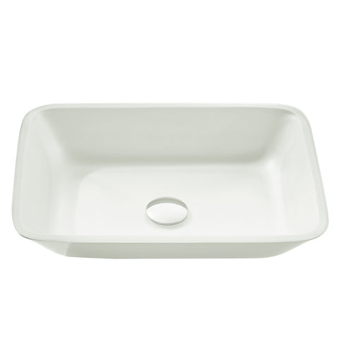 LS-AZ910 - ANZZI Innovio Rectangle Glass Vessel Bathroom Sink with White Finish