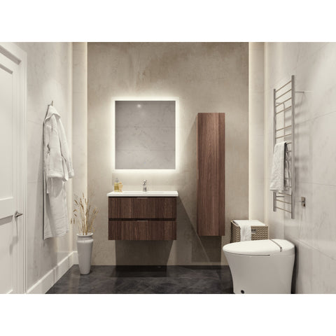 VT-MRSCCT30-DB - ANZZI 30 in. W x 20 in. H x 18 in. D Bath Vanity Set in Dark Brown with Vanity Top in White with White Basin and Mirror