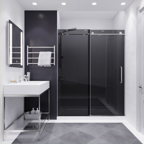 ANZZI Leon Series 60 in. by 76 in. Frameless Sliding Shower Door with Handle