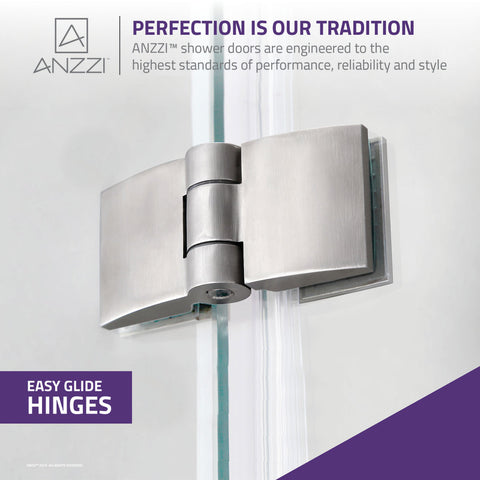 ANZZI Herald Series 48 in. by 58 in. Frameless Hinged Tub Door