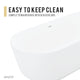 ANZZI Sabbia 5.9 ft. Solid Surface Center Drain Freestanding Bathtub in Matte White