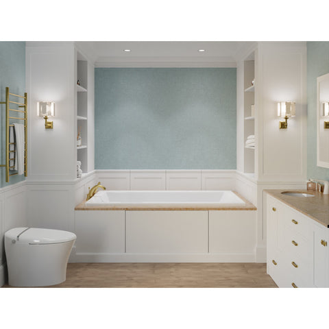 AZ4272VNS - ANZZI Illyrian 6 ft. Acrylic Reversible Drain Rectangular Bathtub in White