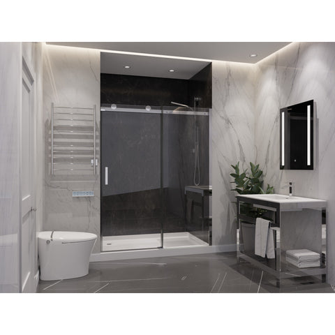 ANZZI Rhodes Series 60 in. x 76 in. Frameless Sliding Shower Door with Handle