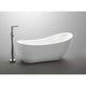 FT-AZ090 - ANZZI Talyah Series 71 in. x 35 in. Flat Bottom Acrylic Freestanding Soaking Bathtub with Center Drain in Glossy White