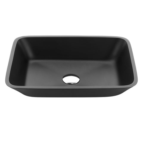 LS-AZ911MB - ANZZI Innovio Rectangle Glass Vessel Bathroom Sink with Matte Black Finish