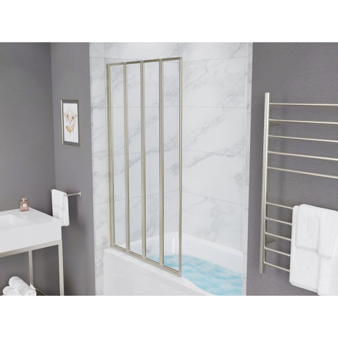 SD-AZ16-01BN - ANZZI 56-in. x 33-in. Accordion-Style Bathtub Shower Door in Brushed Nickel