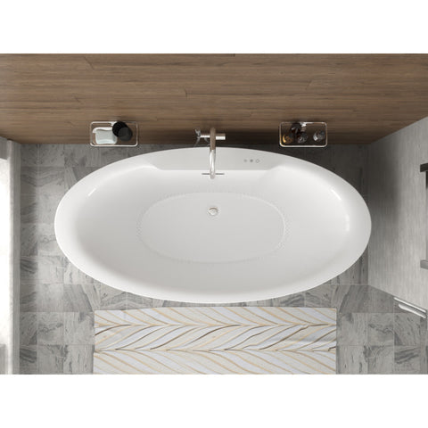 ANZZI Jarvis Series 67" Air Jetted Freestanding Acrylic Bathtub in White