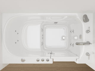 ANZZI 52 in. x 30 in. Right Drain Whirlpool Jetted Bathtub in White with Rounded Toilet and Soft Close Lid