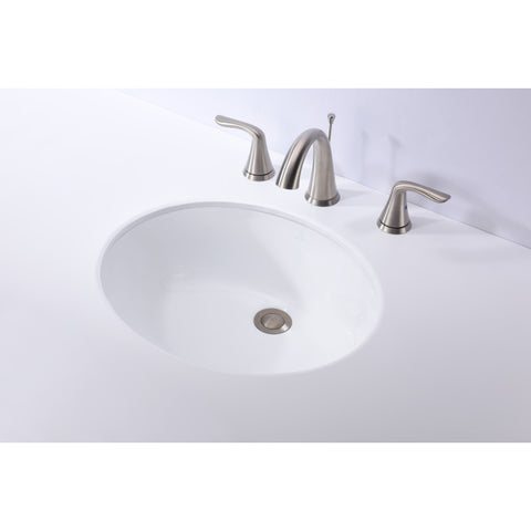 ANZZI Rhodes Series 17 in. Ceramic Undermount Sink Basin in White