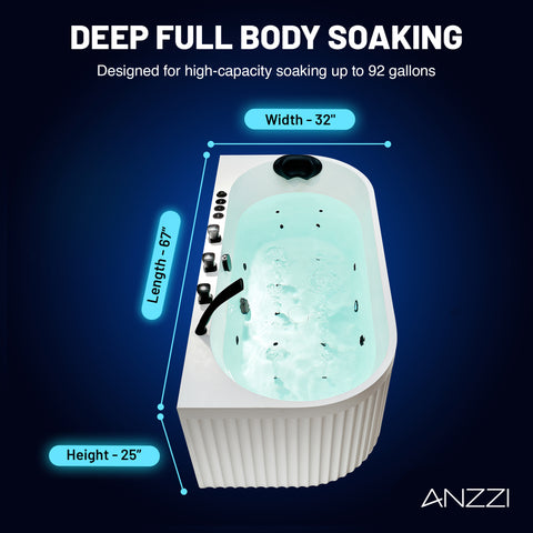 Stone Bell Flatbottom Freestanding Whirlpool and Air Bathtub with Center Drain and Faucet in Various Colors