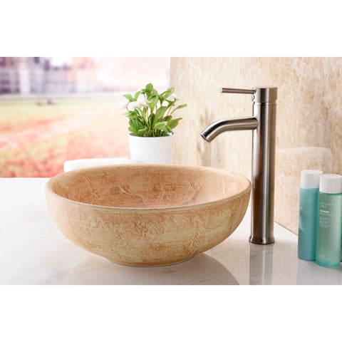 LS-AZ184 - ANZZI Earthen Series Vessel Sink in Creamy Beige