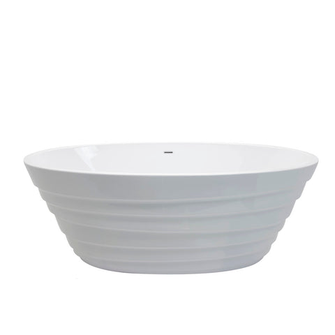 FT-AZ068-R - ANZZI Nimbus 5.6 ft. Acrylic Center Drain Freestanding Bathtub in Glossy White