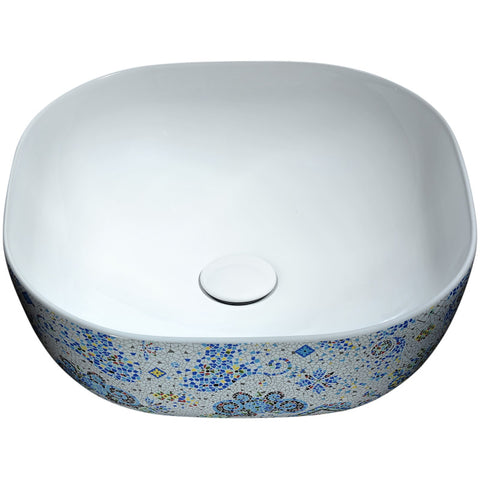 LS-AZ245 - ANZZI Byzantian Series Ceramic Vessel Sink in Byzantine Mosaic Finish