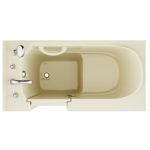 AZ2653LBS - ANZZI Coupe Series 26 in. x 53 in. Left Drain Quick Fill Walk-In Soaking Tub in Biscuit