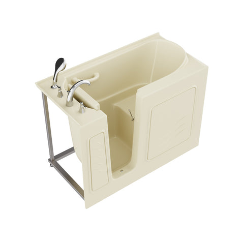 AZ2653LBS - ANZZI Coupe Series 26 in. x 53 in. Left Drain Quick Fill Walk-In Soaking Tub in Biscuit