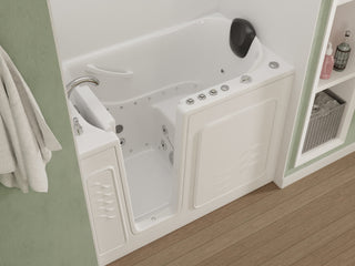 ANZZI 52 in. x 30 in. Left Drain Combination Jetted Bathtub in White with Rounded Toilet and Soft Close Lid