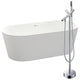 FTAZ098-0042C - ANZZI Chand 67 in. Acrylic Flatbottom Non-Whirlpool Bathtub in White with Havasu Faucet in Polished Chrome