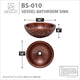 ANZZI Pisces 16 in. Handmade Vessel Sink in Polished Antique Copper with Floral Design Exterior