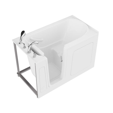 AMZ3260LWS - ANZZI 32 in. x 60 in. Left Drain Quick Fill Walk-In Soaking Tub in White