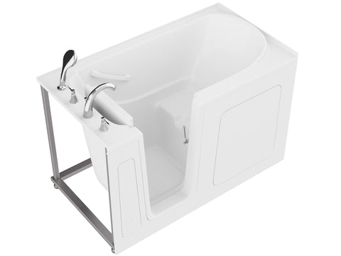 32 in. x 60 in. Left Drain Quick Fill Walk-In Soaking Tub in White