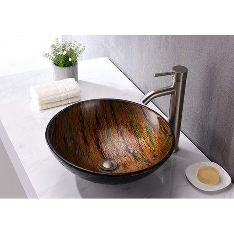 ANZZI Nile Series Vessel Sink in Shifting Earth