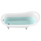 ANZZI 67.32” Diamante Slipper-Style Acrylic Claw Foot Tub in White