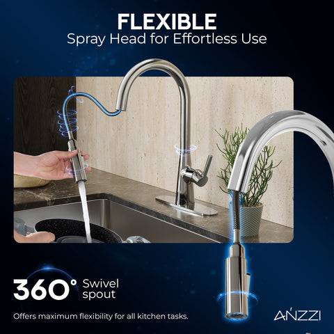 Modern 16 in. 1-Handle Touchless Pull-Down Kitchen Faucet in Polished Chrome with Motion Sensor and Dual Spray Modes