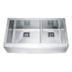 ANZZI Elysian Farmhouse Stainless Steel 33 in. 0-Hole 60/40 Double Bowl Kitchen Sink in Brushed Satin