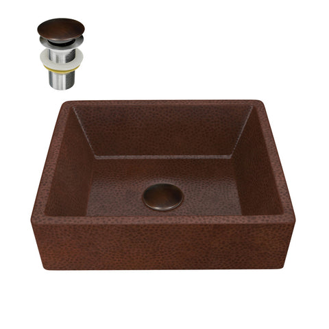 BS-009 - ANZZI Attica 19 in. Handmade Vessel Sink in Hammered Antique Copper