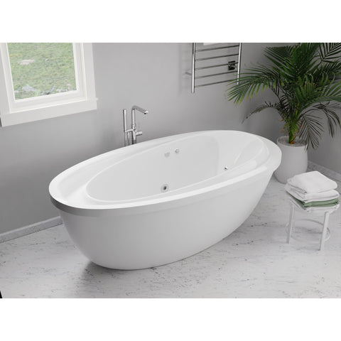 ANZZI Leni 5.9 ft. Jetted Whirlpool Tub with Reversible Drain in White