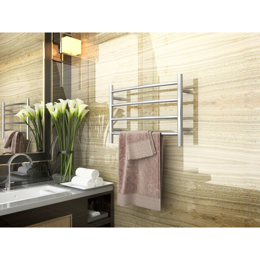 TW-AZ018BN - ANZZI Glow Series 4-Bar Wall Mounted Electric Plug-In Bathroom Towel Warmer Rack in Brushed Nickel Finish Stainless Steel