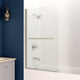 28 in. x 56 in. Frameless Tub Door with TSUNAMI GUARD in Brushed Nickel