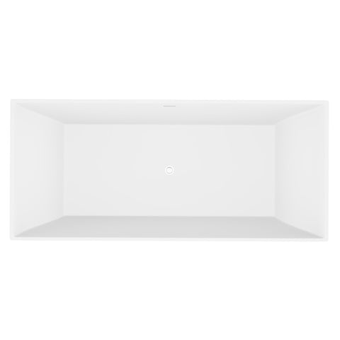 ANZZI Kayenge 5.9 ft. Solid Surface Center Drain Freestanding Bathtub in Matte White