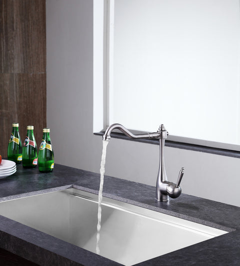 Patriarch Single Handle Standard Kitchen Faucet in Brushed Nickel