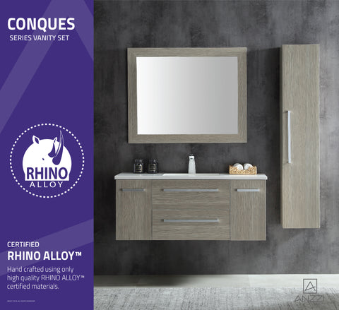 Conques 48 in. W x 20 in. H Bathroom Vanity Set in Rich Gray