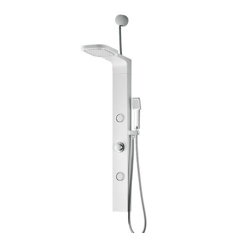 SP-AZ8103 - ANZZI Hacienda Series 44 in. Full Body Shower Panel System with Heavy Rain Shower and Spray Wand in White