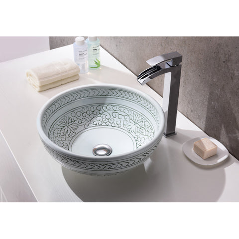 LS-AZ185 - ANZZI Cadence Series Vessel Sink in Décor White