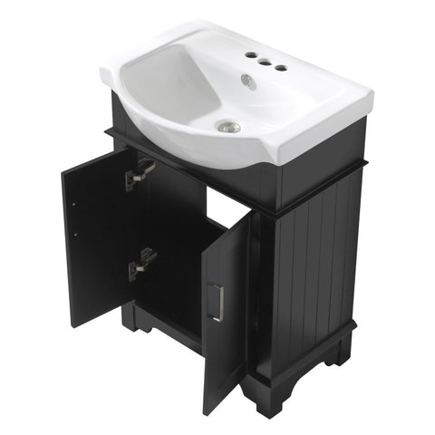 ANZZI Montbrun 24 in. W x 34 in. H Bath Vanity with White Basin and Mirror