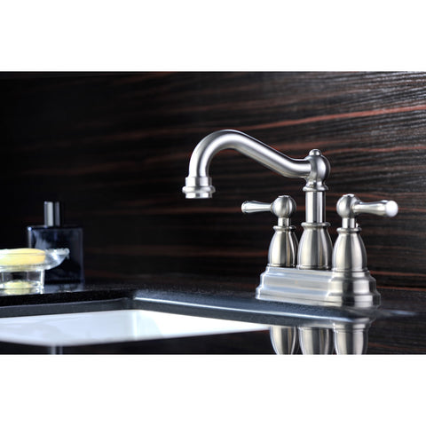 ANZZI Edge Series 4 in. Centerset 2-Handle Mid-Arc Bathroom Faucet in Brushed Nickel