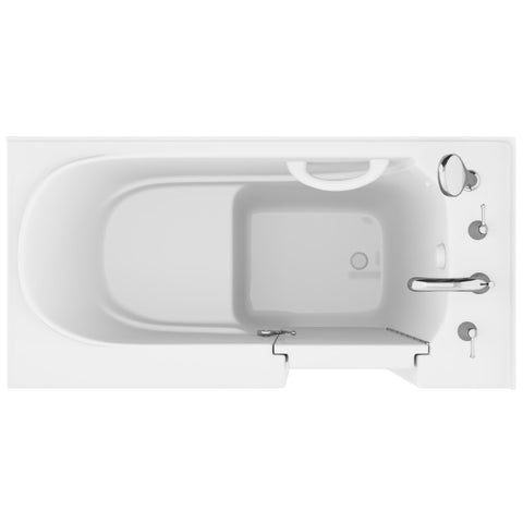 AZB2653RWS - ANZZI Value Series 26 in. x 53 in. Right Drain Quick Fill Walk-In Soaking Tub in White