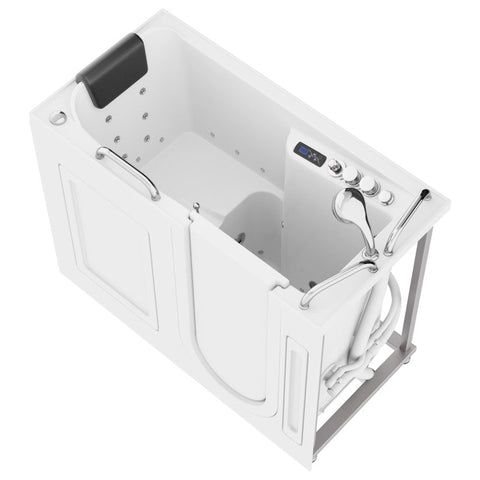 ANZZI 27 in. x 53 in. Right Drain Walk-In Whirlpool and Air Tub with Total Spa Suite in White