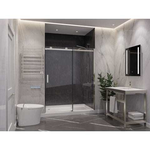 ANZZI Rhodes Series 48 in. x 76 in. Frameless Sliding Shower Door with Handle