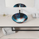 Belissima Round Glass Vessel Bathroom Sink with Stellar Burst Finish