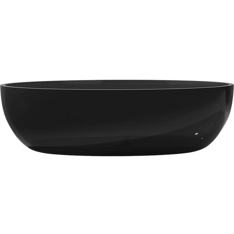 ANZZI Opal 67 in. One Piece Stone Freestanding Bathtub in Translucent Midnight Black